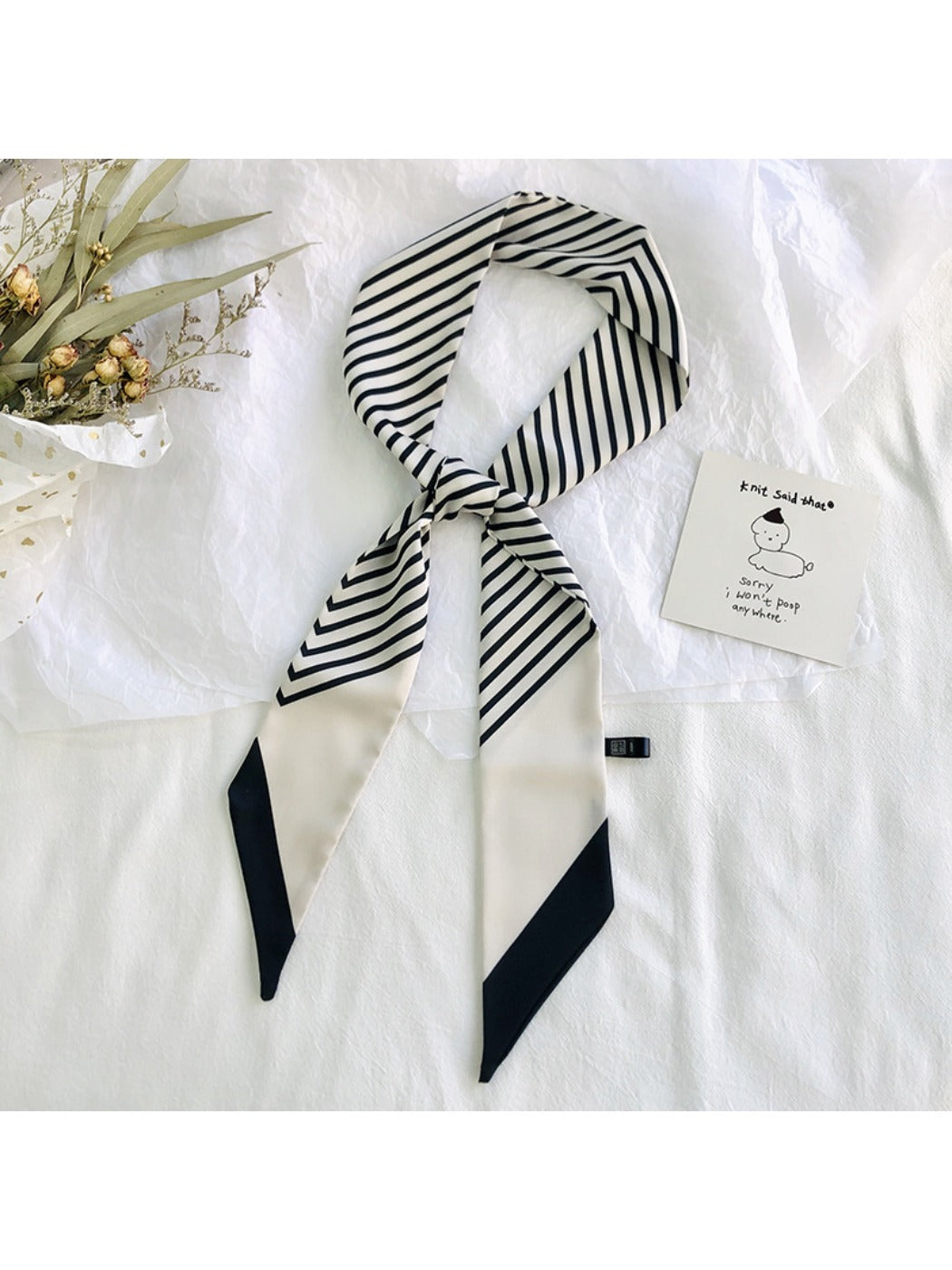Haila - Stripe Long Headband - Elegant &amp; Versatile
