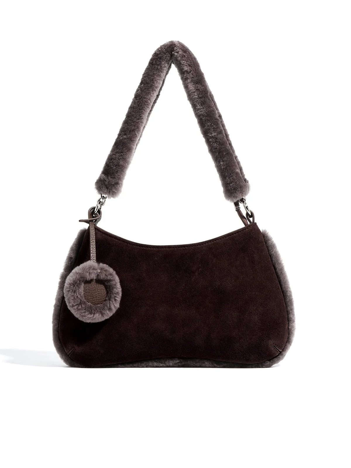 Alaina Leopard print plush trim underarm bag
