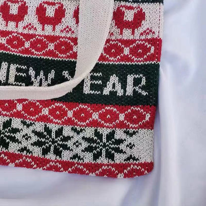 Crochet Tote Bag Christmas Knit Bag