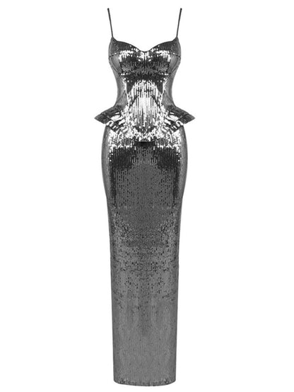 Emmeline Sequined Strap Maxi Dress