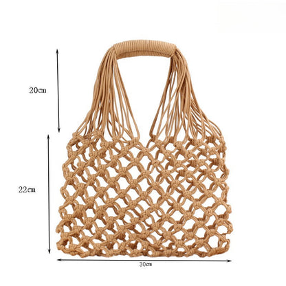 Crochet Market Bag Hollow Hand Woven Bag