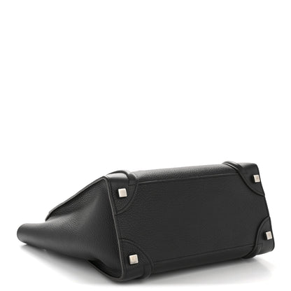 Drummed Calfskin Micro Luggage Black
