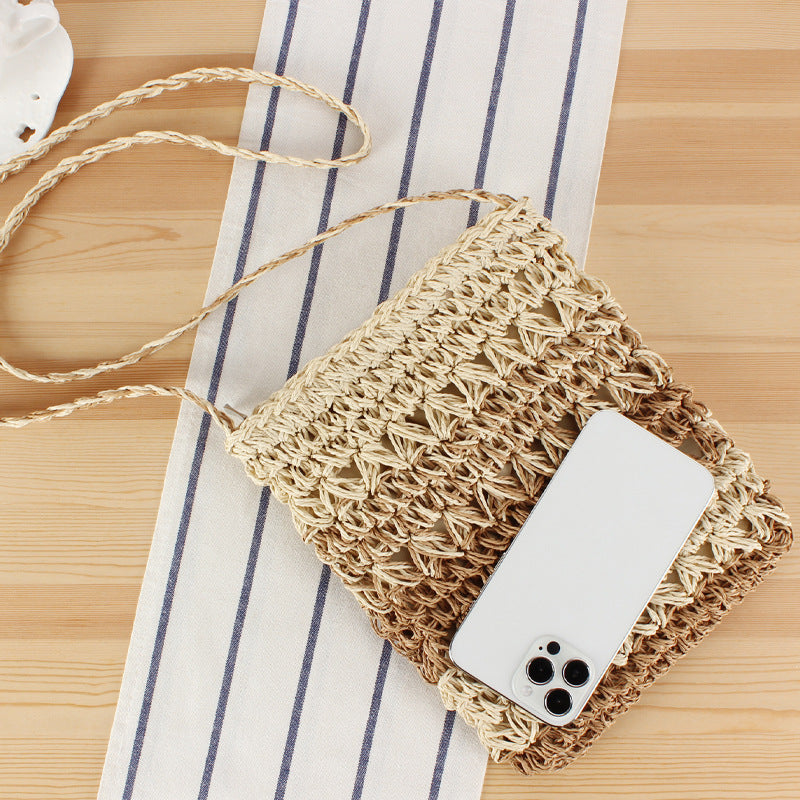 Crochet Market Bag Gradient Crossbody Bag