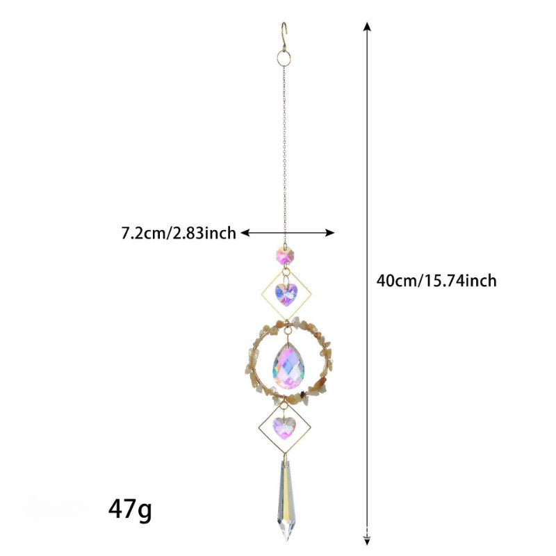 Colorful Stone Cross Crystal Home Hangings