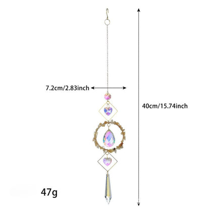 Colorful Stone Cross Crystal Home Hangings