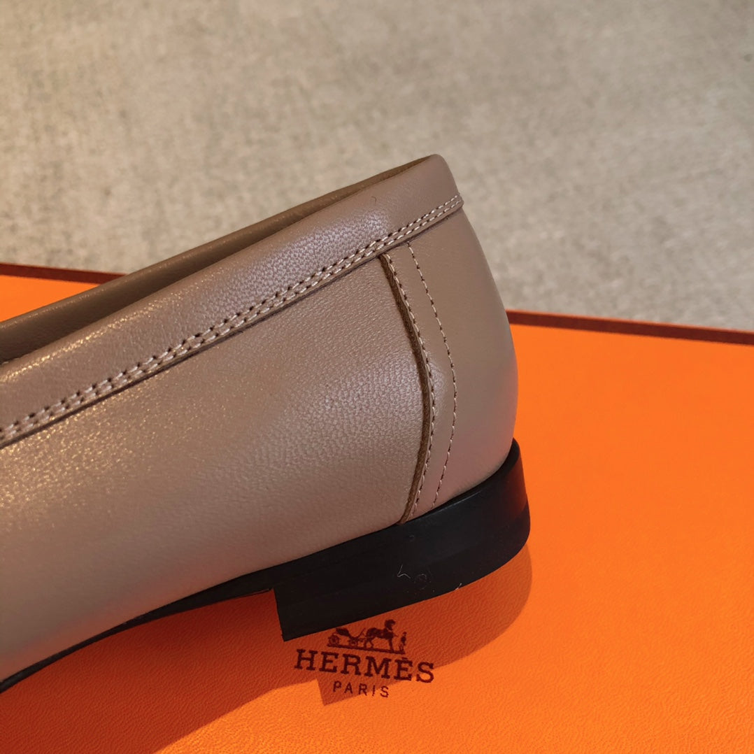 Royal Loafer Brown Mix White Calfskin With Fringe Detail And White Signature Buckle 509411