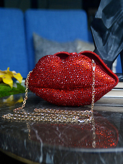 Chains Figure Geometric Rhine Stones Crossbody Bags