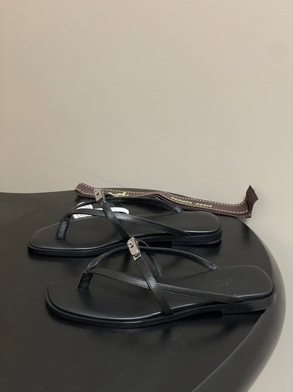 HM Miss Sandal Black in Calfskin 593826