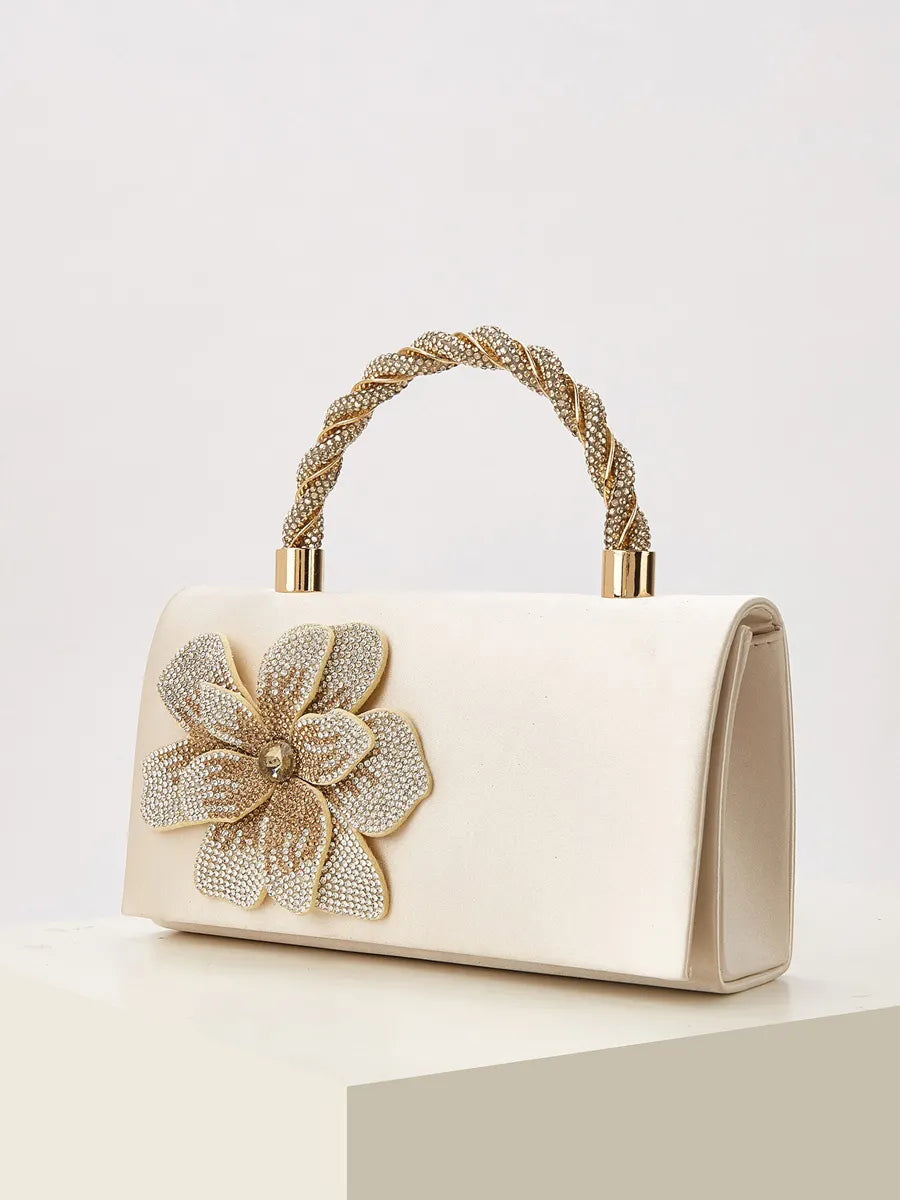 Iris Handmade Rose Diamond Silk Satin Bag