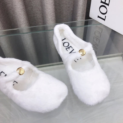 Loewe 2026 Ballet Flat White in Wool 597433