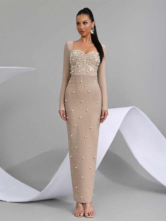 Julieta Pearl Diamond Maxi Dress