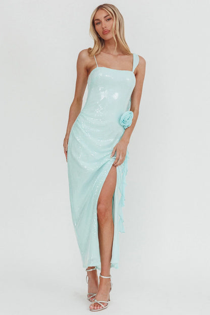 She Glows Cami Strap Sequin Maxi Dress Mint