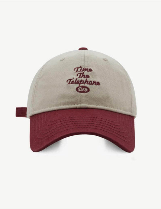 Contrast Color Embroidered Baseball Caps