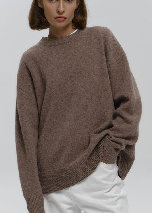Relaxed Knit Pullover Sweater In Midweight Blend