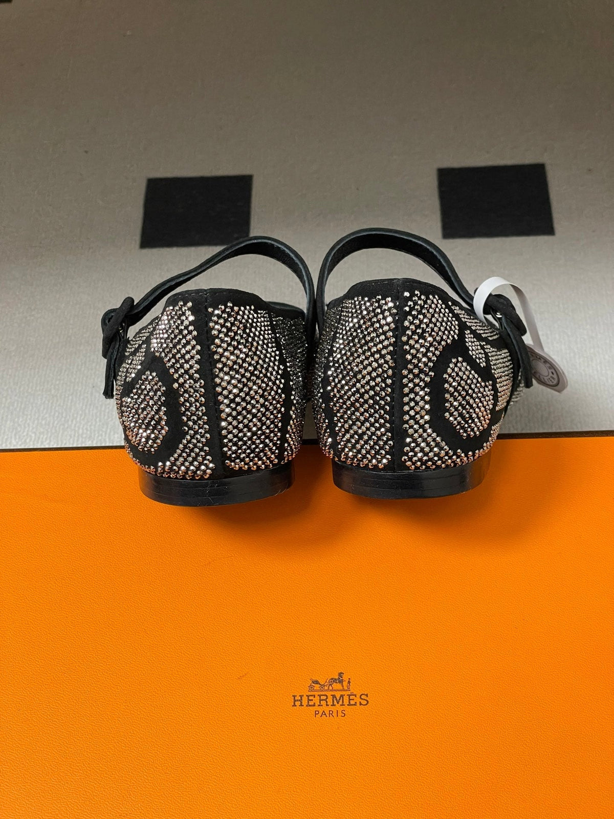 Hermes 26 Light Ballet Flat Metallic Gray in Suede 594342