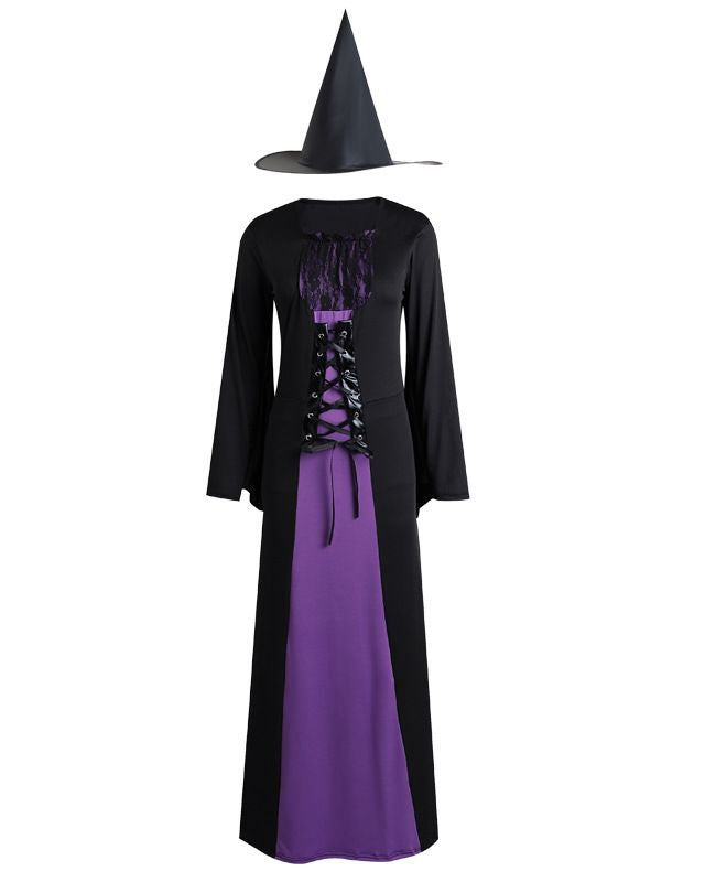 Women’s Polyester Witch Costume with Lace Corset