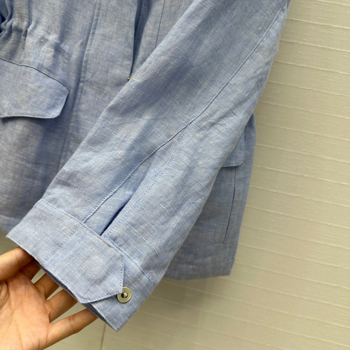 LP 25 Stand-up Collar Jacket Blue Linen 272165