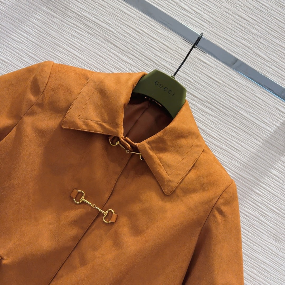 Gucci 2025 Short-sleeved Jacket Brown Polyester Fiber