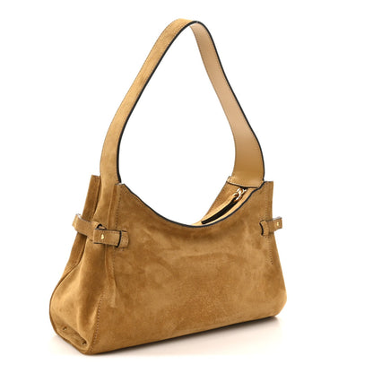 Suede Charms Hobo Bag Gold Khaki