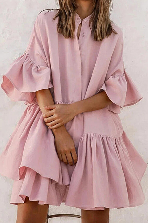 Chiffon loose solid color high-end dress