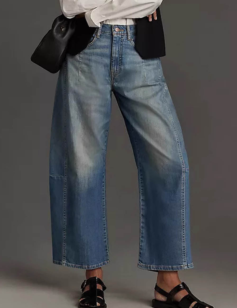 Simple Washed Straight Leg High Waist Jeans