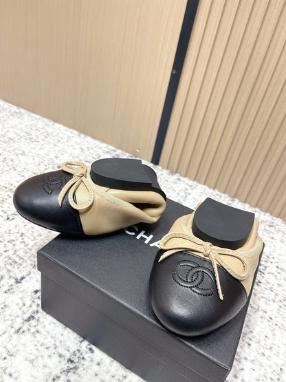 Chanel 26SS Ballet Flats Shoes Beige in Lambskin 591391