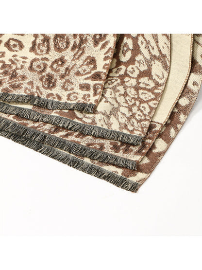 Sscarvii - Leopard Print Thick Winter Scarf
