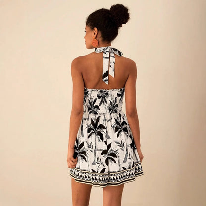 Troposa - Floral Halter Dress - Vacation Ready