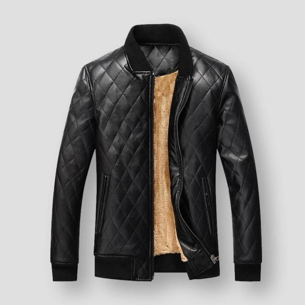 North Royal Leather Quilted Fleece Jacket