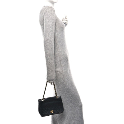 Lambskin Quilted Small Single Flap Black
