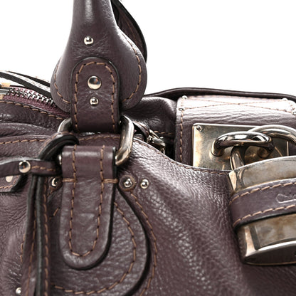 Calfskin Medium Paddington Satchel Purple