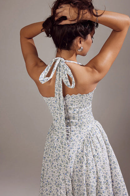 Adabella Cotton Halter Midi Sundress
