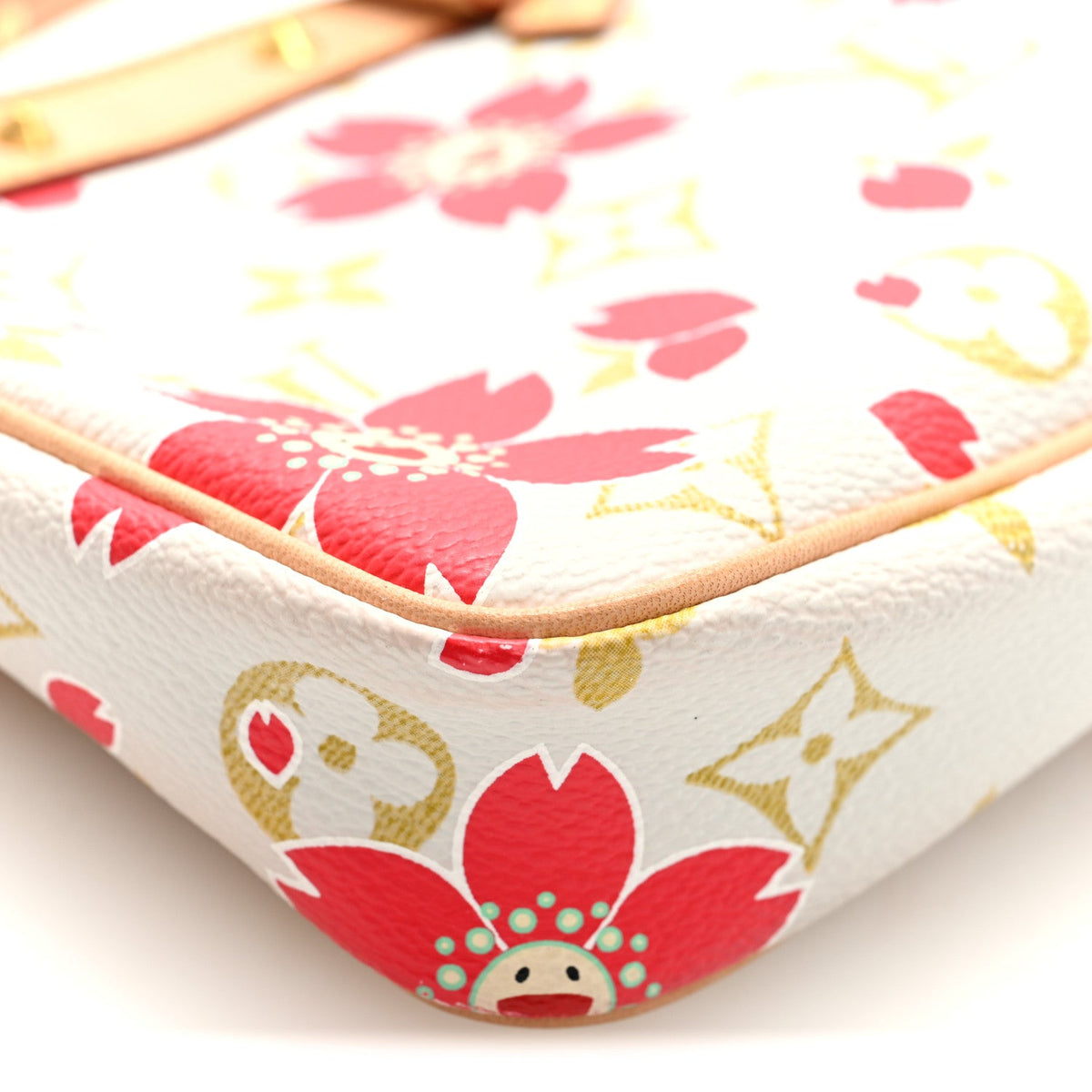 Monogram Cherry Blossom Pochette Accessories Red