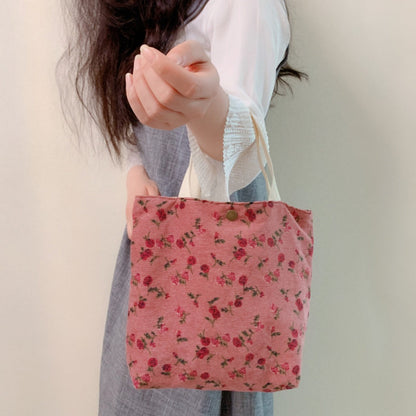 Cosbai - Floral Corduroy Handbag