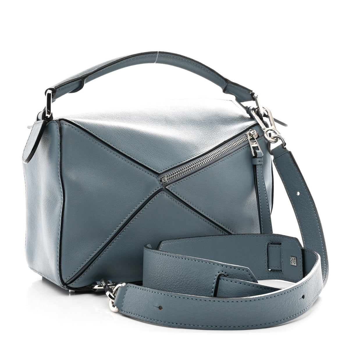 Calfskin Small Puzzle Bag Stone Blue