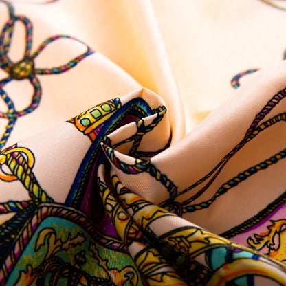 Scarvii - Vintage Print Square Scarf for Stylish Outfits