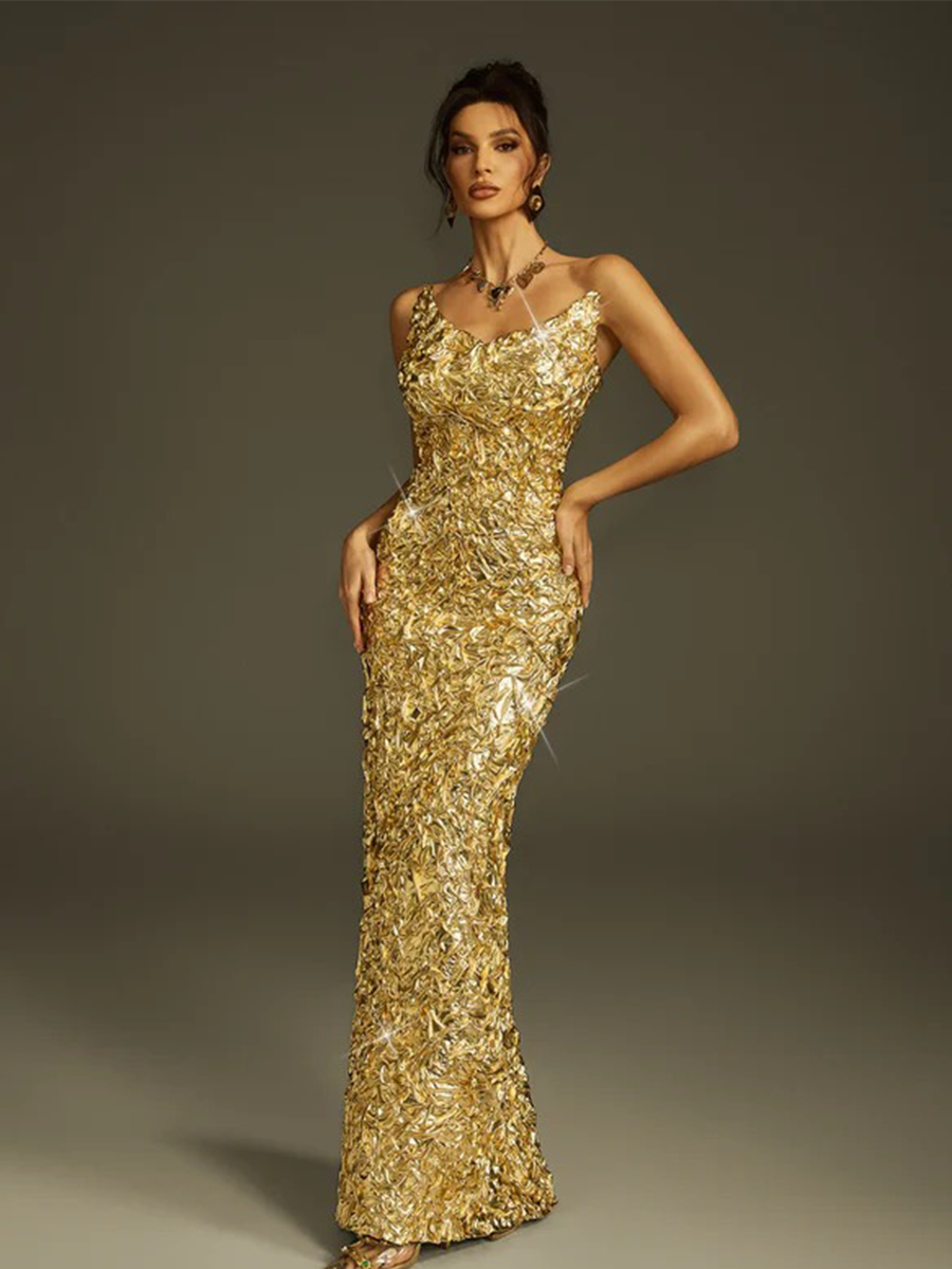 Christabel Maxi Dress In Gold