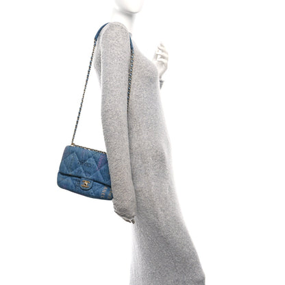 Denim Quilted Denim Large Mood Flap Blue Multicolor