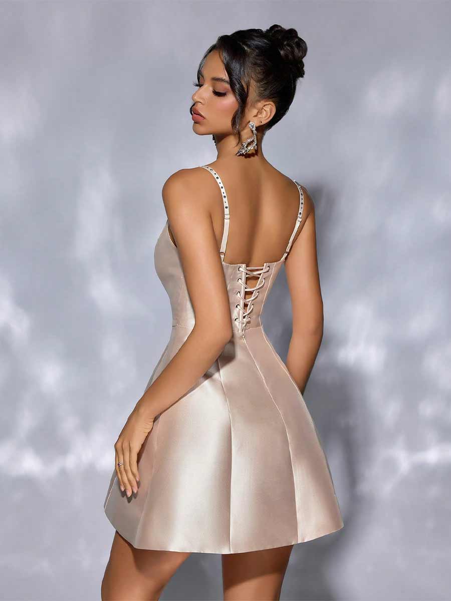 Greta Smooth Solid Color Mini Dress