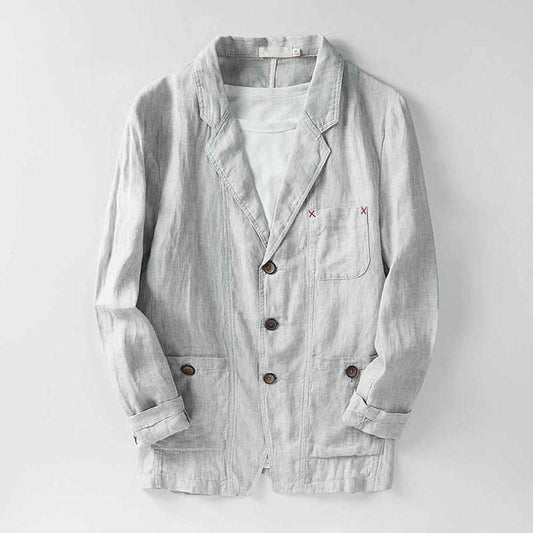 Sky Madrid Linen Pocket Blazer