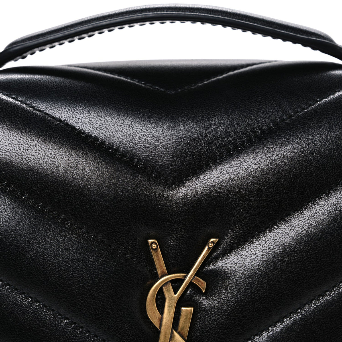 Lambskin Chevron Quilted Medium Loulou Black