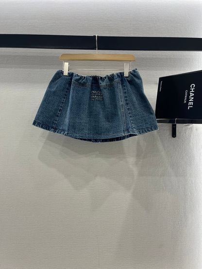 MIUMIU DENIM JACKET AND SKIRT SET 274644