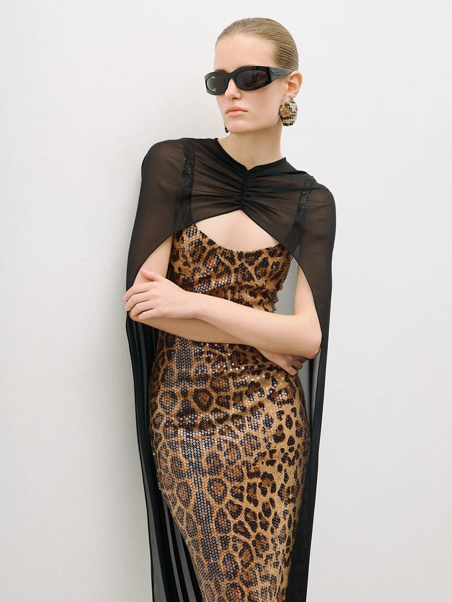 Natalia Maxi Dress With A Cape