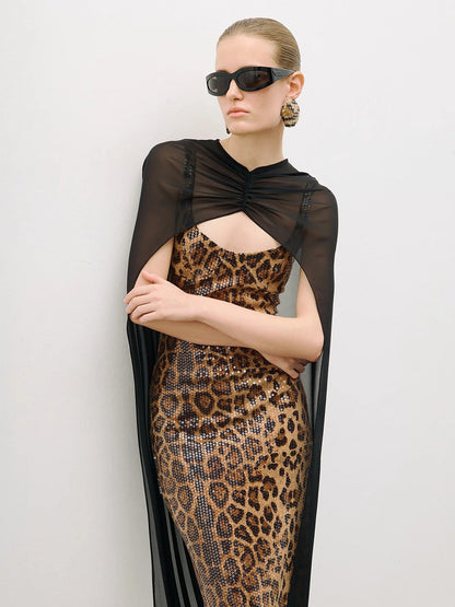 Natalia Maxi Dress With A Cape