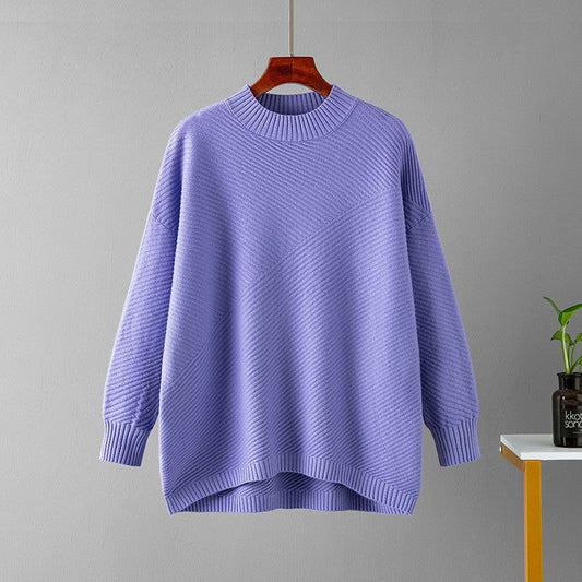 Solid Color Pullover Turtleneck Sweater