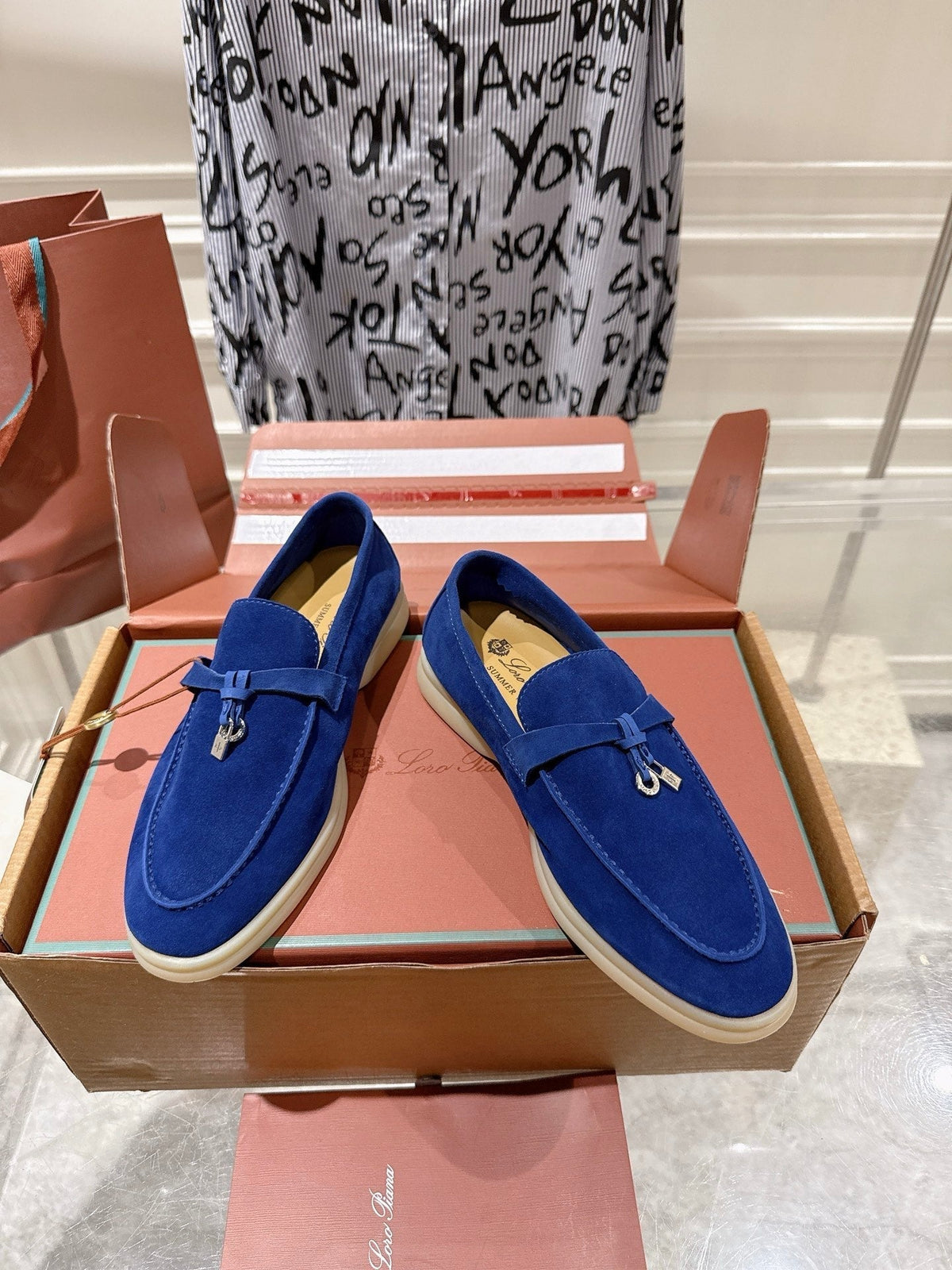 LP Summer Charms Walk Loafers Navy Blue Suede 565860