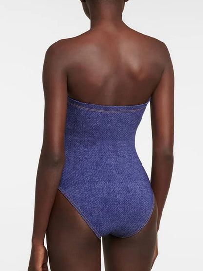 Miranda Bowknot Bandeau One Piece Swimsuit and Skirt Flaxmaker