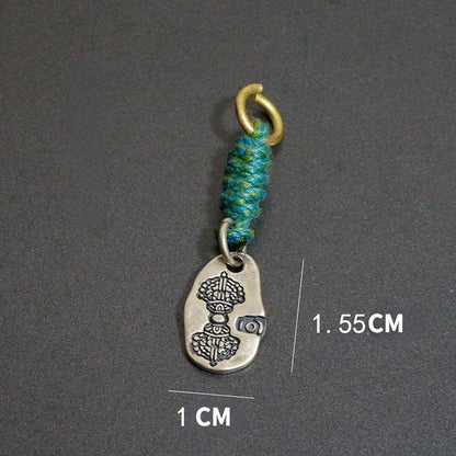 Small Pendant Sterling S925 Silver Accessories Tibetan Vajra Corpse Tuolin Master Wakes Up The Lion Hand Carry Vajra Pestle Ah Dun