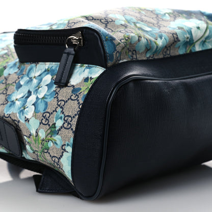 GG Supreme Monogram Blooms Medium Day Backpack Beige Blue Navy