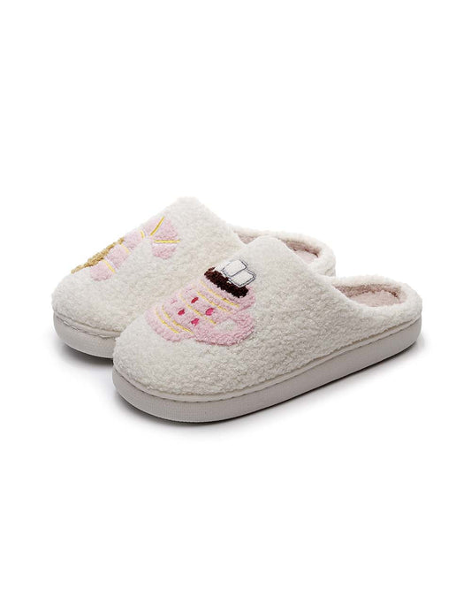 Cute Thicken Fleece Non-Slip Indoor Slippers